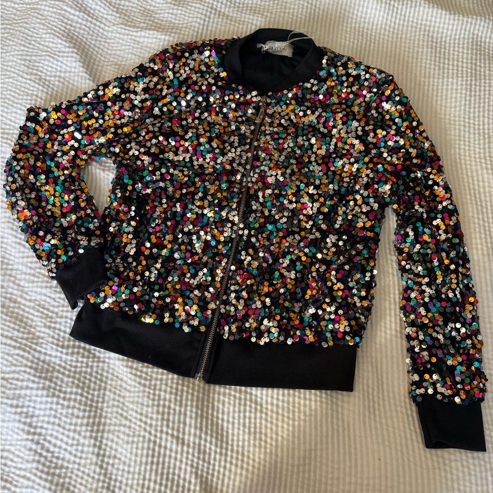 Amazon Multicolor Sequin Bomber Jacket